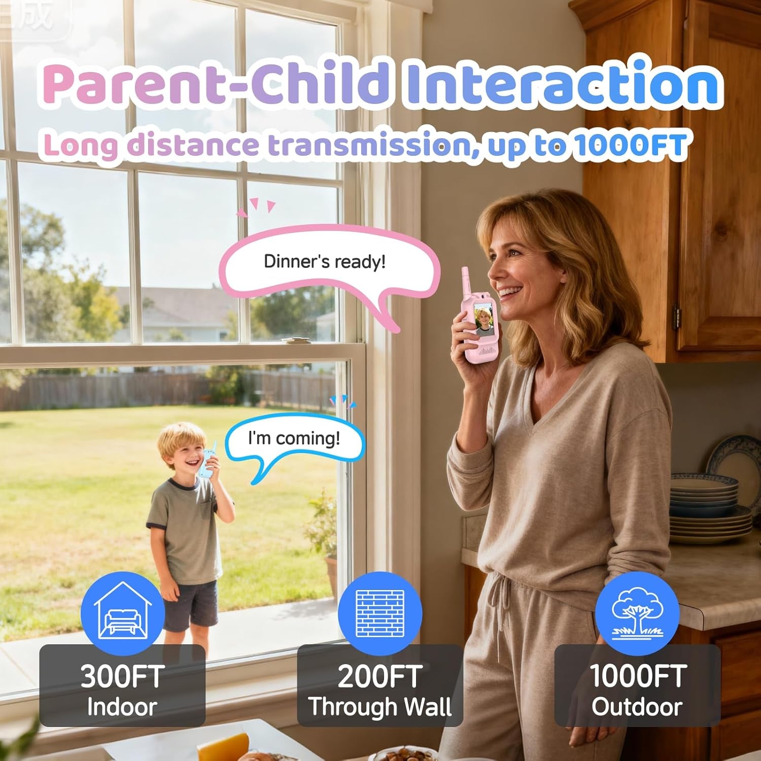 Video Walkie Talkie Toys for Age 3-12 Boys Girls, 2 Pack Rechargeable Walkie Talkies with Screen,Long Range 2 Way Radio with 4 Voice Effects, Christmas Birthday Gifts for Kids Indoor Outdoor Camping